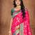 rani pink color silk blend fabric woven designer ethnic partywear saree