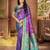 purple color silk blend fabric woven designer ethnic partywear saree