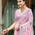 pink color beautiful rich looks designer linen fabric ceremonial saree