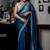blue woven organza cutdana work all seasons sarees