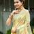 yellow color beautiful rich looks designer linen fabric ceremonial saree