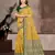 mustard color cotton silk blend fabric woven meenakari designer partywear saree