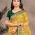 mustard color cotton silk blend fabric woven meenakari designer partywear saree