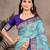 sky blue color cotton silk blend fabric woven meenakari designer partywear saree