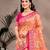 orange color cotton silk blend fabric woven meenakari designer partywear saree