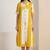 Yellow striped embroidered cotton straight kurti