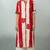 Red striped floral embroidery cotton straight kurti