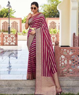 maroon woven partywear ethnic saree 1