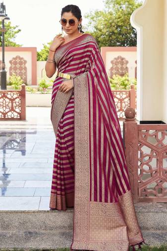 maroon color beautiful woven designer partywear ethnic saree