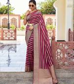 maroon color beautiful woven designer partywear ethnic saree