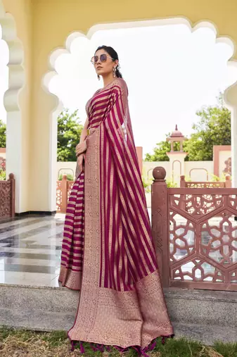 maroon woven partywear ethnic saree