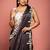 grey woven organza sequins work all seasons sarees