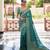 teal color beautiful woven designer partywear ethnic saree