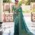 teal color beautiful woven designer partywear ethnic saree