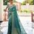 teal color beautiful woven designer partywear ethnic saree