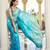 firozi color georgette fabric heavy wevon designer work  graceful saree
