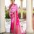 pink color georgette fabric heavy wevon designer work  graceful saree