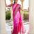 pink color georgette fabric heavy wevon designer work  graceful saree