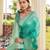 sea green color georgette fabric heavy wevon designer work  graceful saree