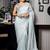 blue woven organza sequins work all seasons sarees