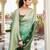 green color georgette fabric heavy wevon designer work  graceful saree