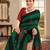 green color deisgner printed crepe art silk saree for ceremonial presence