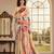 peach color deisgner printed crepe art silk saree for ceremonial presence