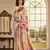 peach color deisgner printed crepe art silk saree for ceremonial presence