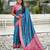 blue color patola silk blend fabric woven meenakari designer saree