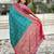 sea green color patola silk blend fabric woven meenakari designer saree