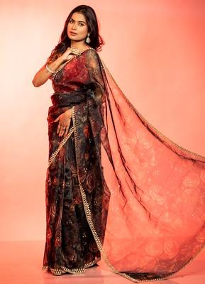 black woven organza zari work all seasons sarees 2