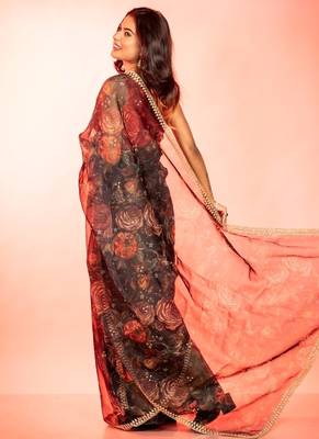 black woven organza zari work all seasons sarees 3