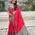 pink color patola silk blend fabric woven meenakari designer saree