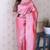 baby pink color soft silk blend  woven jari designer ethnic partywear saree