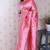 baby pink color soft silk blend  woven jari designer ethnic partywear saree