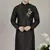 Black embroidered dupion silk kurta
