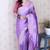 lavender color soft silk blend  woven jari designer ethnic partywear saree