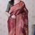 maroon color soft silk blend  woven jari designer ethnic partywear saree