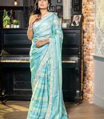 multicolor woven organza zari work all seasons sarees
