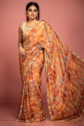 multicolor woven faux silk blend blend zari work all seasons sarees