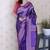 violet color soft silk blend  woven jari designer ethnic partywear saree
