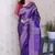 violet color soft silk blend  woven jari designer ethnic partywear saree