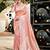 peach color assam silk blend fabric woven designer saree for party looks