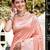 peach color assam silk blend fabric woven designer saree for party looks