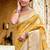 mustard color assam silk blend fabric woven designer saree for party looks