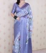 grey color beautiful partywear ethnic saree