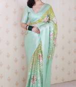 sea green color beautiful partywear ethnic saree