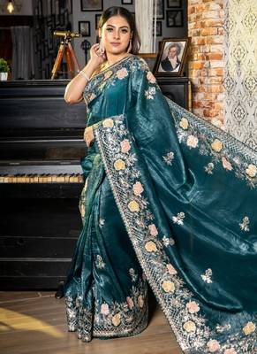 multicolor woven tissue zari work all seasons sarees 3