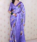lavender color beautiful partywear ethnic saree