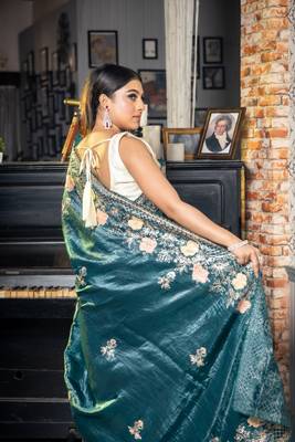 multicolor woven tissue zari work all seasons sarees 4